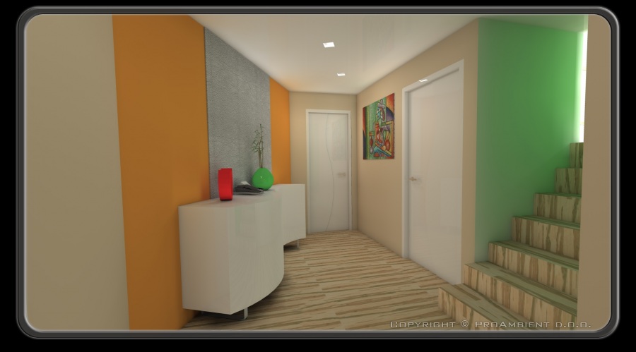 načrtovanje notranje opreme hiše, 3D render