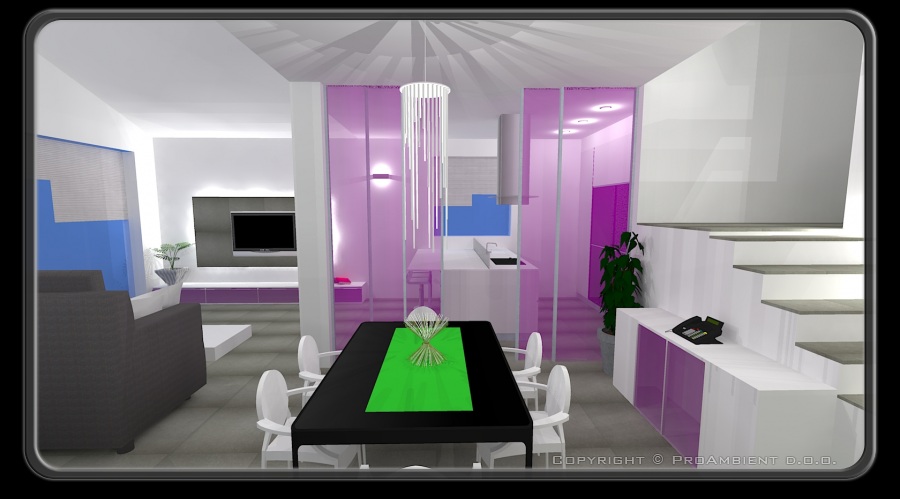 Moderna kuhinja v visokem sijaju