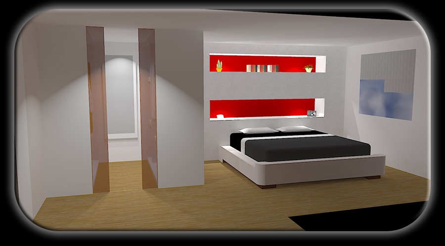 primer projekta notranje opreme - spalnica