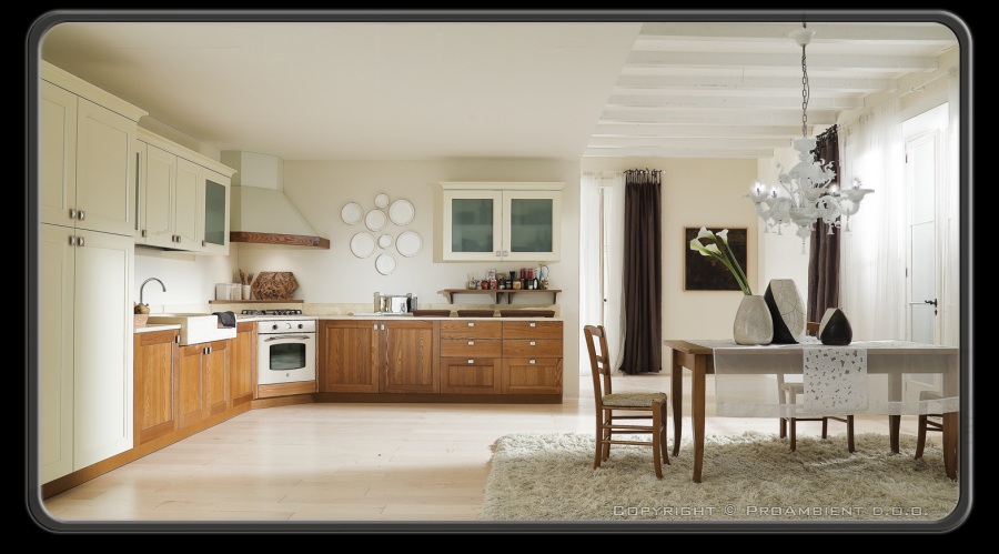 Klasična kuhinja - Masiva Kostanj in Slonokoščena